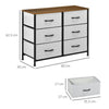 Wooden Top for Closet Hallway Grey with 6 Drawer
