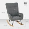 HOMCOM Rocking Chair, Modern Armchair with Backrest for Bedroom, Grey