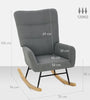 Rocking Chair, Modern Armchair with Backrest for Bedroom, Grey