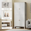Tall Pantry Cupboard with Motion Sensor LED Light – Freestanding Kitchen Storage Cabinet