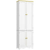 Freestanding 4-Door Kitchen Cupboard, Storage Cabinet Organizer with 4 Shelves, White
