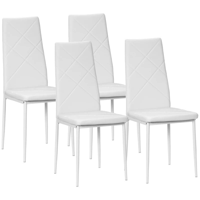 Set of 4 Faux Leather Dining Chairs