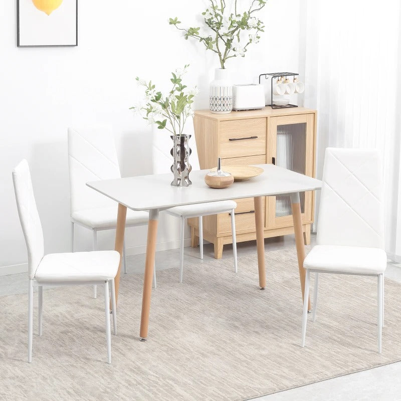 Set of 4 Faux Leather Dining Chairs
