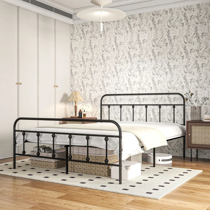 King Size Minimalist Metal Bed Frame | The Furniture Hubs